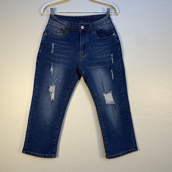 BWQ‎ Jeans for Women Size 26 High Waist Capris Leg Mom Jeans - Picture 1 of 8